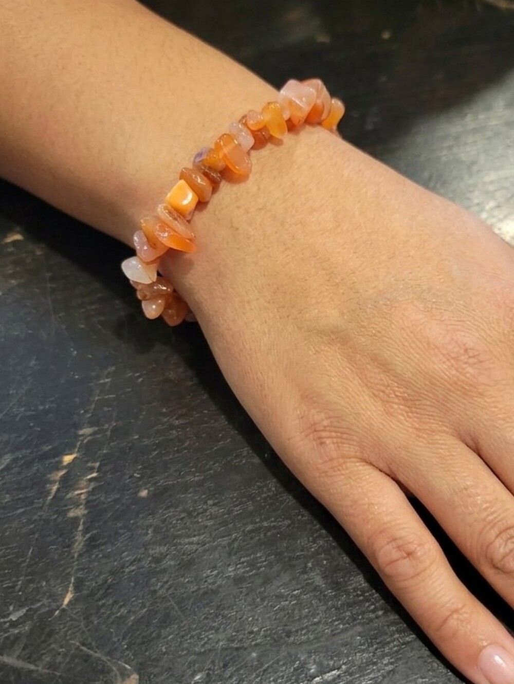 Carnelian Chip Crystal Bracelet- Smaller Wrists